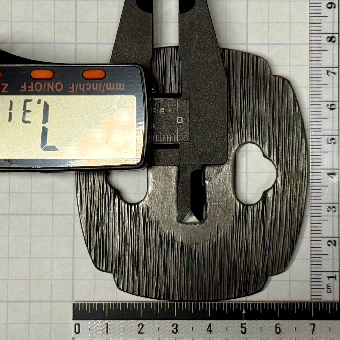 Tsuba, Steel, Mokko Gata, 68.3mm x 75mm x 7.3mm (Reproduction)