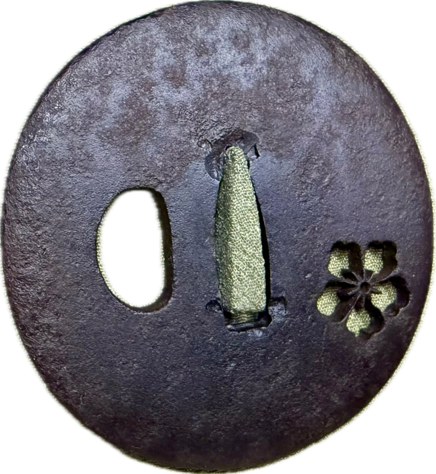 Tsuba, Iron, Sukashi, Maru Gata, 71.6mm x 72.8mm x 7mm (Antique)