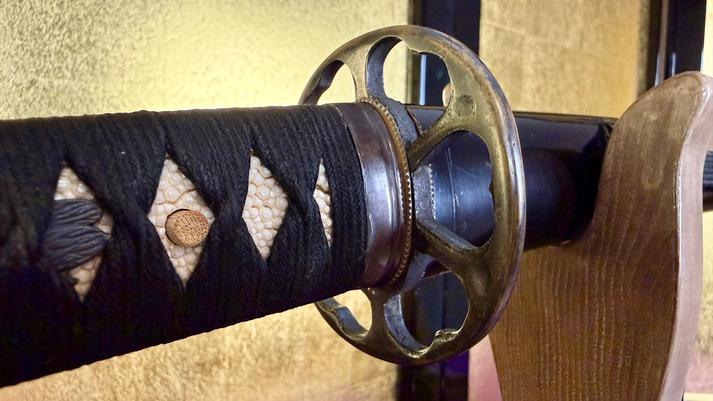 Vintage Japanese Iaito, Unknown Manufacturer, Brass Higo Fittings