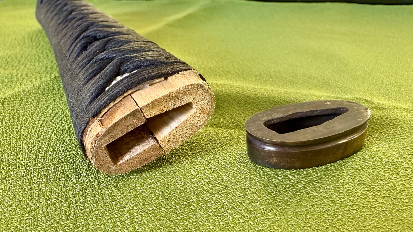 Vintage Japanese Iaito, Unknown Manufacturer, Brass Higo Fittings